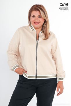 Immagine di PLUS SIZE FAUX LEATHER JACKET WITH RIB EDGES